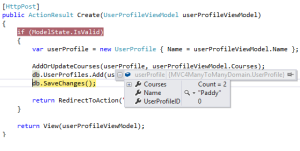 UserProfile object with courses attached